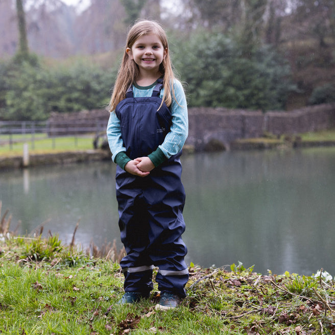 Puddleflex Waterproof Fleece Lined Dungarees Navy